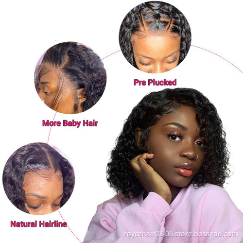 10a 10" 12" 14" 16" Wholesale Brazilian Virgin Human Hair Cuticle Aligned T Part 613 Lace Frontal Bob Wig